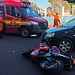 Motociclista fica ferido após colisão com carro em Corumbá